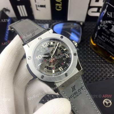 Copy Hublot Classic Fusion Skeleton Gray Gummy Strap Watches 2019 New